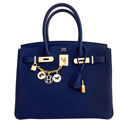 hermes blue handbag|hermes bag navy blue.